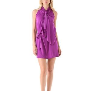 DVF “Morana” tie stretch silk dress in Orchid